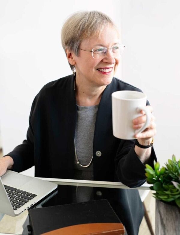 ann at desk