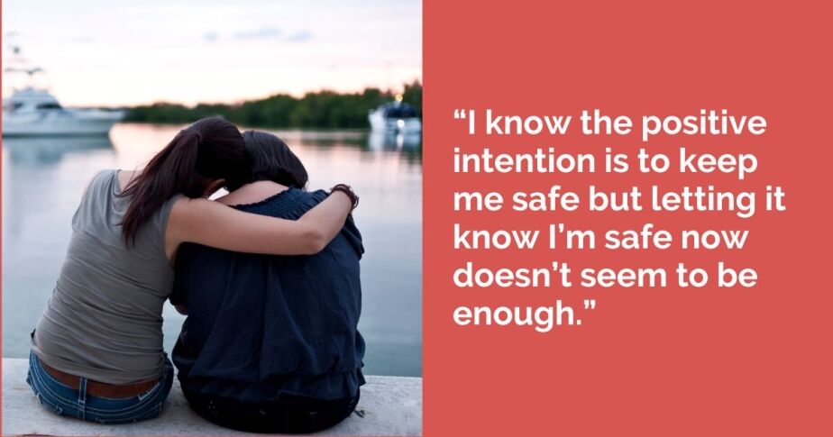 If a part of you keeps worrying about scary futures, and it doesn't help to tell it you are safe, what can you do?