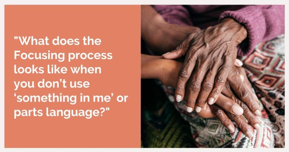 "What does the Focusing process looks like when you don’t use ‘something in me’ or parts language?"