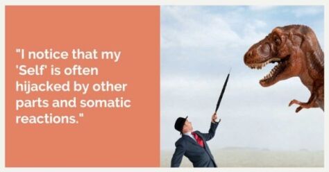 "I notice that my 'Self' is often hijacked by other parts and somatic reactions."