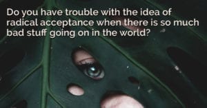 "Isn't radical acceptance for everything in this world tantamount to allowing evil and cruel acts to occur?"