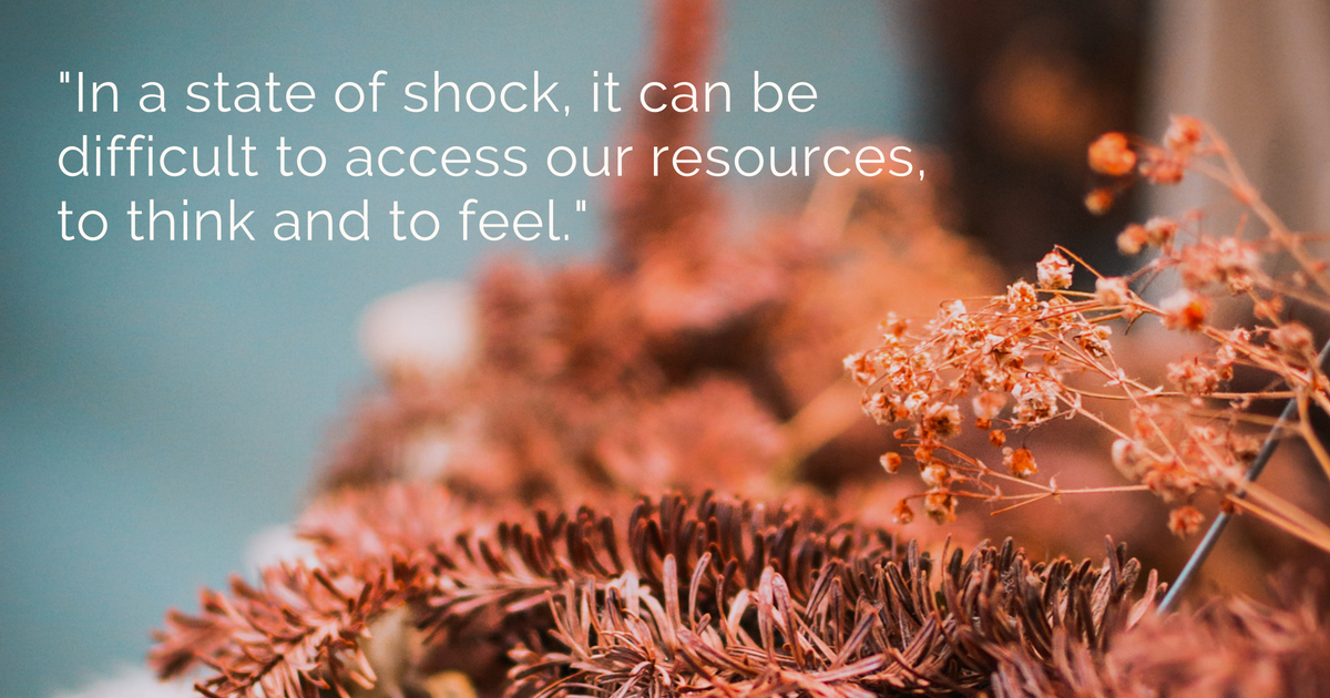 "In a state of shock, it can be difficult to access our resources, to think and to feel."