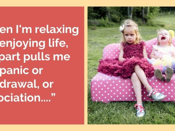 “When I'm relaxing and enjoying life, this part pulls me into panic or withdrawal, or dissociation....”