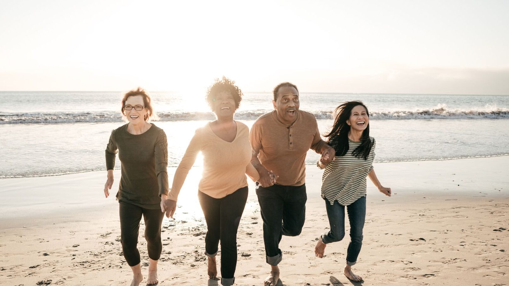 Happy people on a beach