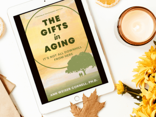 ebook The Gifts in Aging by Ann Weiser Cornell displayed on an ipad
